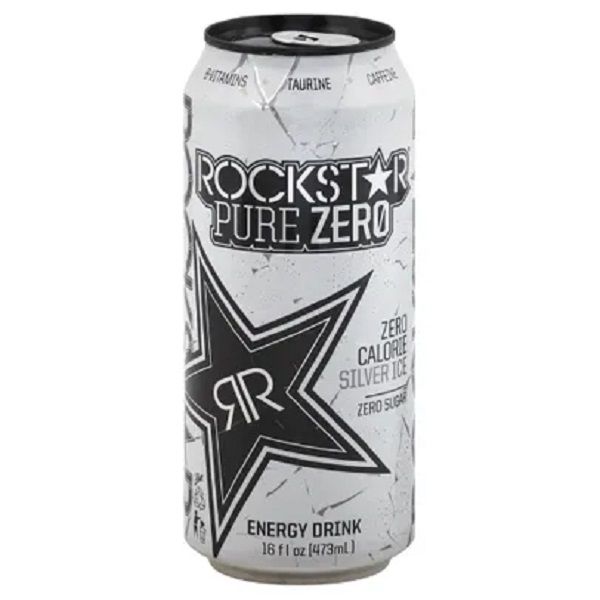  Rockstar Energy Drink, Pure Zero Silver Ice, 12oz